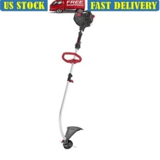26cc Gas 2 Cycle Curved Shaft String Trimmer 17in Cutting Swath Bump Feed New