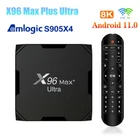 X96 Max Plus Ultra TV Box Android 11 S905X4 8K Wifi BT 4G 32G/64G Media Player
