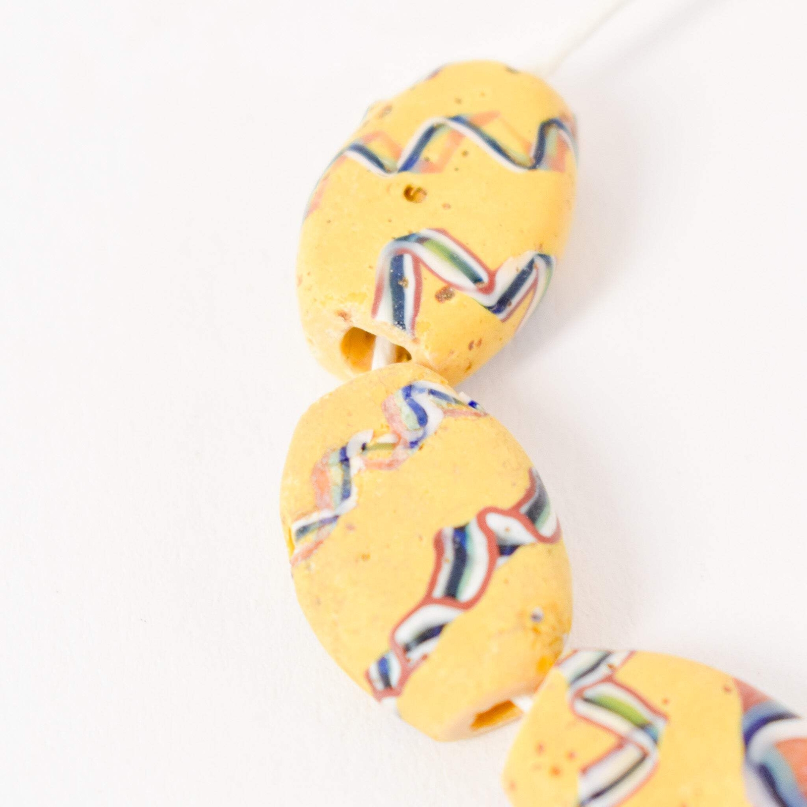 8 Tabular Venetian Yellow Trade Beads