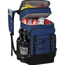 Portable 28L Cooler Backpack with 2 Compartments - Keep Drinks Fresh Outdoors