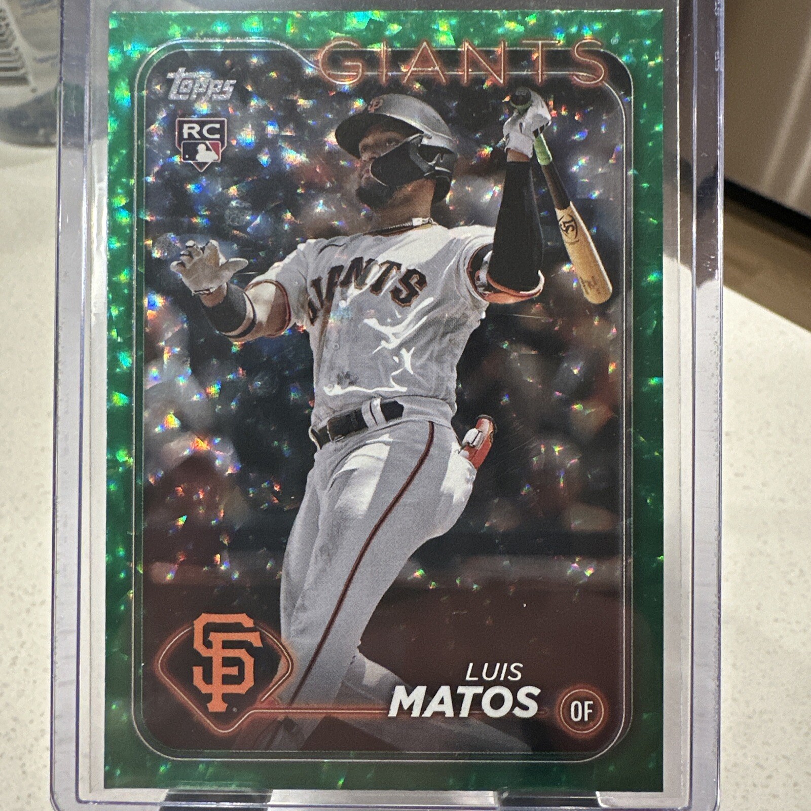 2024 Topps Series 1 Luis Matos Green Ice # /499 RC Rookie #28 GIANTS Parallel