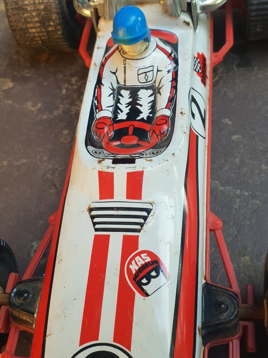 Ancienne Voiture à Friction Française Des Années 60 – Jouet En Tôle Vintage 28 Cm