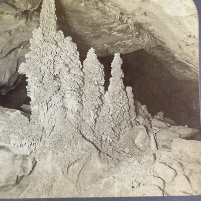 Stalagmites in Grand Canyon Arizona Stereoview Antique c1903