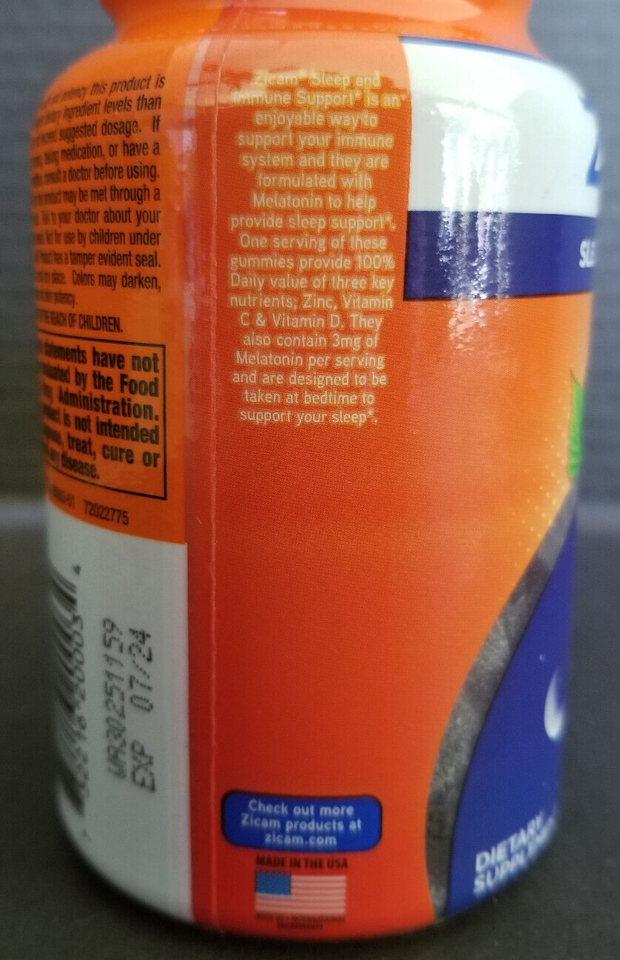 140 Zicam Sleep + Immune Support Gummies, Zinc, Vitamins C&D