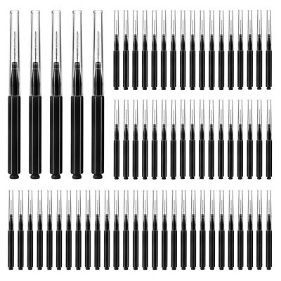 100Pcs Micro Eyebrow Brush Set with Cap - Multifunctional Brow Lamination Too...