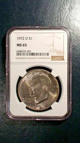 1972 D EISENHOWER Dollar NGC MS65 UNCIRCULATED IKE $1 Coin BUY NOW!