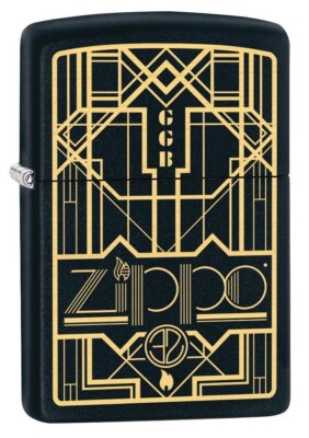 Zippo Zippo Art Deco Design Lighter, Black Matte NEW IN BOX