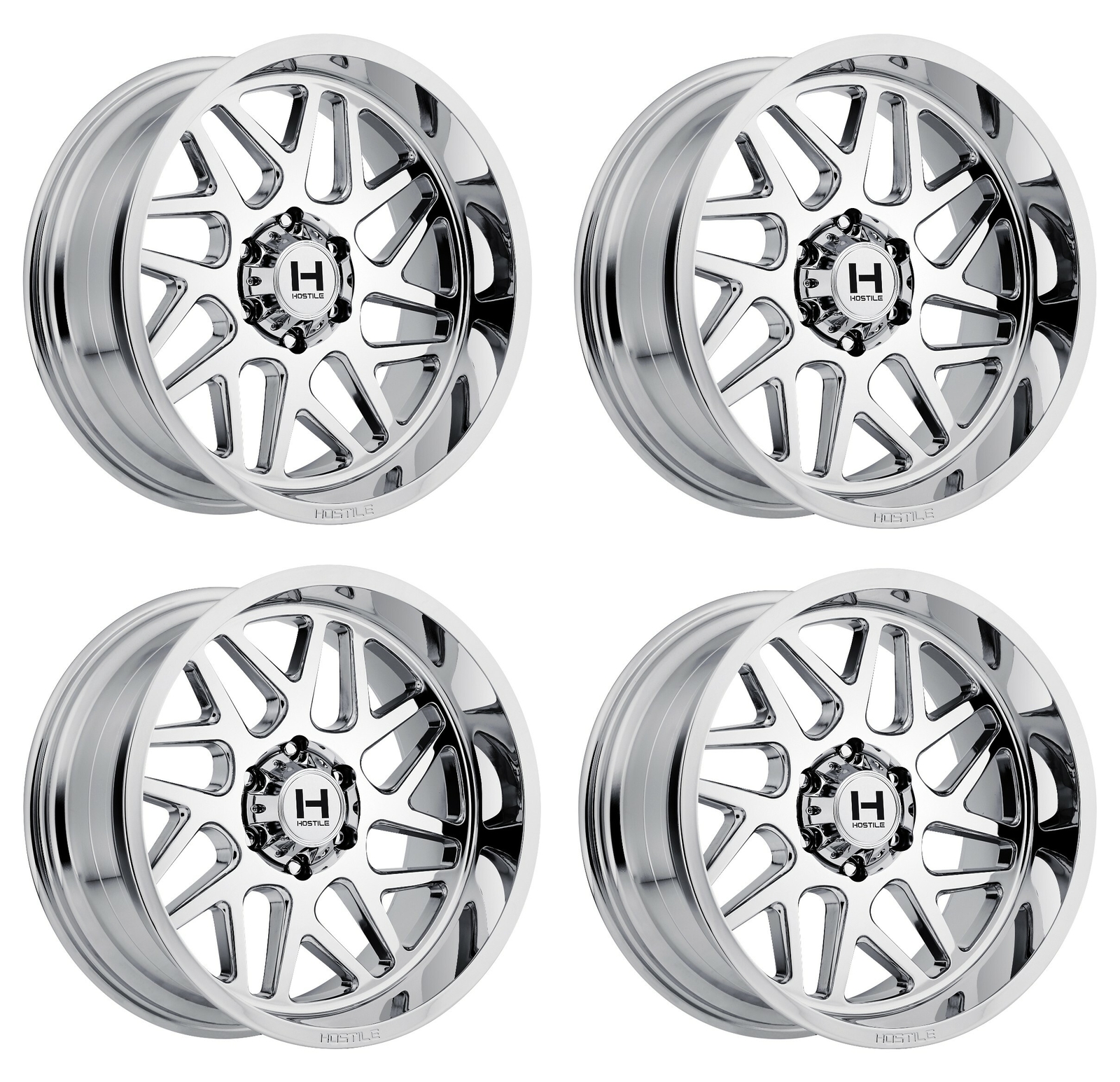 Image of Set 4 20" Hostile H108 Sprocket Armor Plated 20x10 Wheels 6x135 -19mm Truck Rims