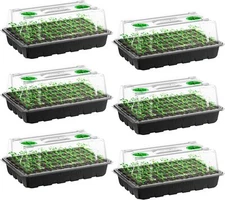 VIVOSUN 6-Pack Seed Starter Trays 240-Cell w/ 3.6" Higher Cover Humidity Cover 