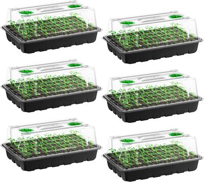 VIVOSUN 6-Pack Seed Starter Trays 240-Cell w/ 3.6'' Higher Cover Humidity Cover 