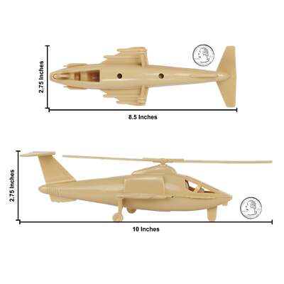 TimMee Processed Plastic Attack Transport HELICOPTERS Tan Plastic