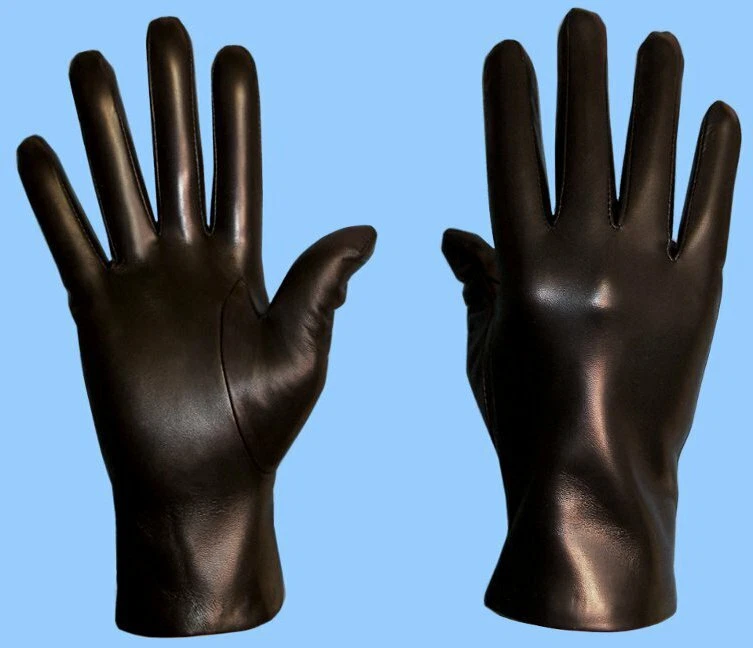 NEW MENS size 9 or Large UNLINED BLACK LAMBSKIN FINE LEATHER GLOVES