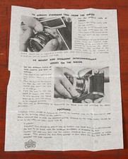 NIKON LENS REMOVAL INSTRUCTION SHEET/61034