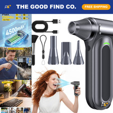 Cordless Electric Air Duster 170,000 RPM - Rechargeable 4-Speed Blower for PC, K