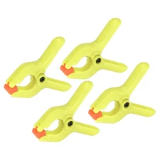 2 Inch Spring Clamps, 4 Pack Plastic Flexible Anti-slip Strong Clips, Yellow