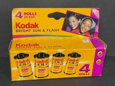 Sealed box of 4 Kodak Gold 200 35mm Color Negative Film 24 Exp. Expired 9/2004