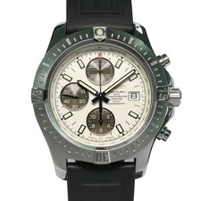 BREITLING Colt Chronograph A13388 White Gray SS Rubber Men's Watch Used 5