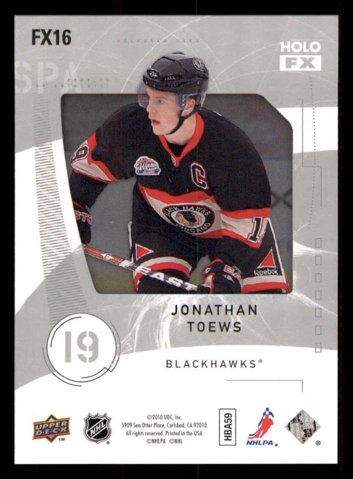2009-10 SP Authentic Holoview FX #FX16 Jonathan Toews - Image 2 of 2