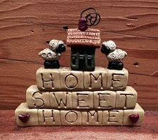 Blossom Bucket Signed Suzi "HOME SWEET HOME" blocks 3”X 3.75” Suzi Skoglund