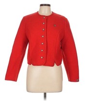 Giesswein AUSTRIA MADE Pure New Wool TIROL Jacket Women 40 M/L Cardigan FIRE RED