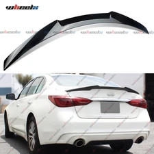 Painted Gloss Black Trunk Spoiler Wing For Infiniti Q50 Sedan 2014-2024 M4 Style