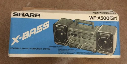 Vintage SHARP  WF-A500 Radio Dual Cassette Player Recorder  Detachable Speakers