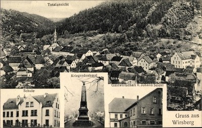 Ak Wirsberg im Frankenwald Bayern, Totale, Schule, Kriegerdenkmal,... - 10097715