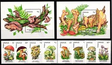 Antigua Barbuda 1637-1644 and Block 234 and 235 MNH Mushrooms #JA177
