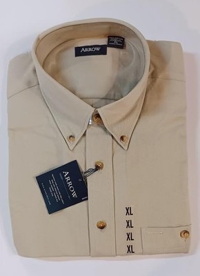 NEW Vintage Mens Arrow Tan Twill XL Shirt Button Down Collar One Pocket NWT 