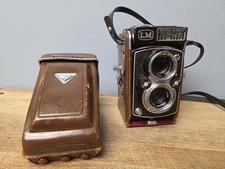 VTG 1964 YASHICA MAT-EM COPAL MXV Twin Lens Camera w/ Leather Case UNTESTED