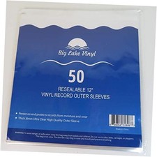 50 Vinyl Record Resealable Outer Sleeve for 12" LP, Gatefolds and Double