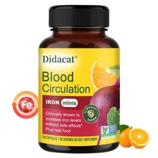 Support Blood Circulation Health Supplement Capsules With Beetroot, Iron & B12