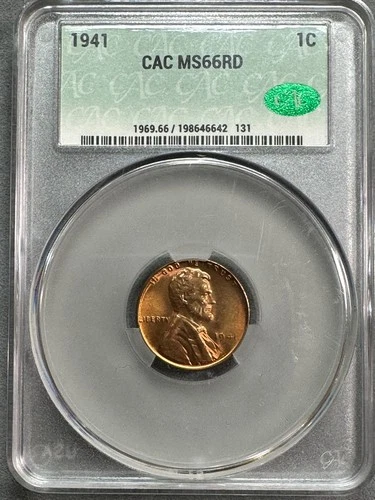 1941   LINCOLN CENT CAC  MS66 RED