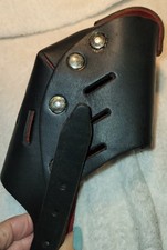 Large Dog Muzzle Black Leather With Red Leather Lining-see Pics For Measurements
