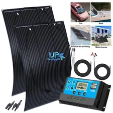 200W 100W Solar Panel 23.5% HighEfficiency+Controller Home Off Grid Caravan Boat