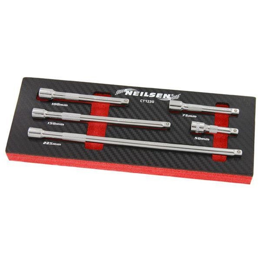 1/4"" EXTENSION BAR SOCKET SET 5PC RATCHET BAR SIZES 50-225MM EVA FOAM CT1230