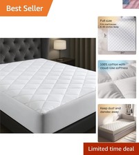 Niagara Cotton Mattress Pad Full 54x75 - Non Noisy Cooling Breathable Ultra P...