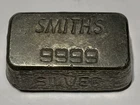 SMITHS Texas Based Refiner 5.46 Troy oz .9999 Vintage Pure Silver Bar - Rare!