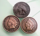 LOT OF 3 CONSECUTIVE 90'S- 1897, 1898 & 1899 INDIAN HEAD PENNIES (# 61866)