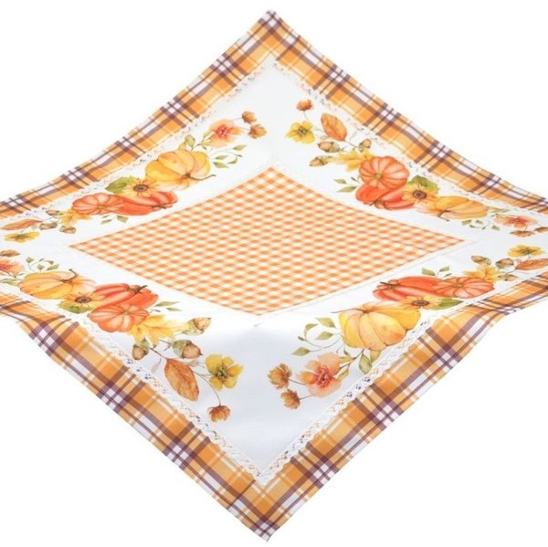 Tischdecke Halloween Mitteldecke Stoff 85X85 KüRbis Spitze TischwäSche Herbst-image