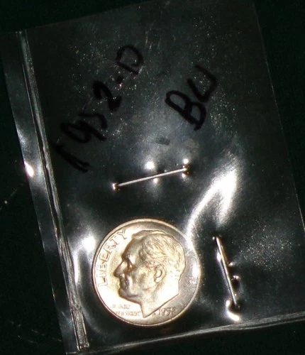 1948-D SILVER ROOSEVELT DIME ... GRADES "BRILLIANT UNCIRCULATED"