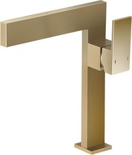 Brushed Gold Bathroom Sink Faucet Ultra Thin Design, Single Handle Vanity Faucet