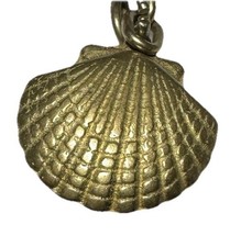Vintage Seashell Shell Sea Life Creature Ocean Animal Metal Keychain Key Ring