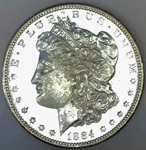 1884 S MORGAN IMPOSSIBLE FIND! SEMI PROOF LIKE! FULL FROSTY FEATHERS! NR #64362