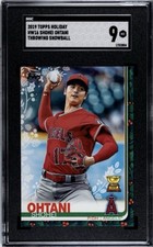 2019 Topps Holiday Variation SSP Throwing Snowball Shohei Ohtani SGC 9 #HW16 C75