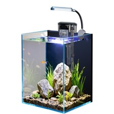 1.5 Gallon Fish Tank Starter Kits, Nano Glass Aquarium with Filter, Led Light...