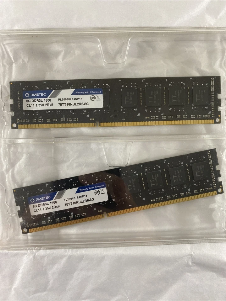 Timetec 8GB DDR3L 1600MHz PC3L-12800 Non ECC Unbuffered UDIMM Dual Rank Memory - Image 2 of 3