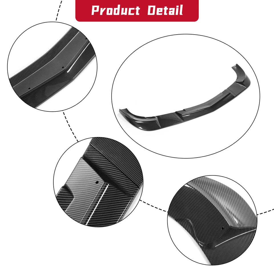 HECASA For 05-13 Corvette C6 Base Front Lip Splitter ZR1 Style Carbon Fiber Look Foto 2 de 4