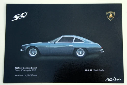 Lamborghini 400 GT (1966-1968) Postcard Techno Classica Essen 2013, Limited. 200