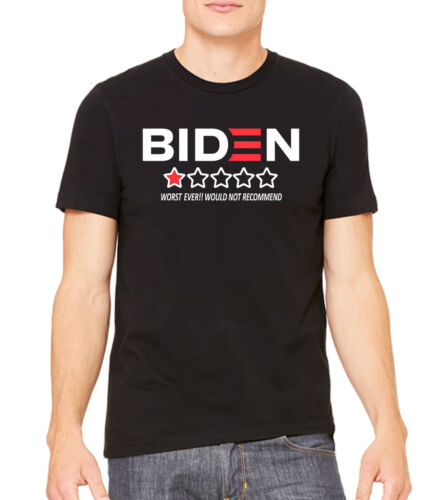 T-shirt noir homme Biden One Star 2e amendement drôle président Lets Go Brandon - Photo 1 sur 2